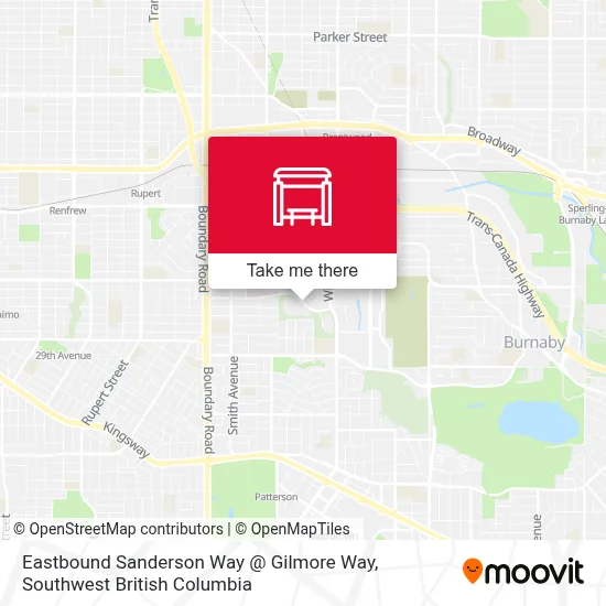 Eastbound Sanderson Way @ Gilmore Way map