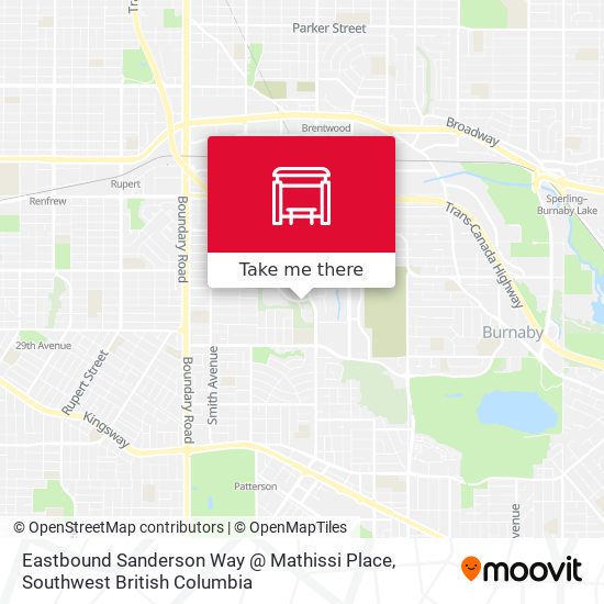 Eastbound Sanderson Way @ Mathissi Place plan