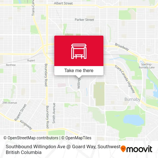 Southbound Willingdon Ave @ Goard Way map