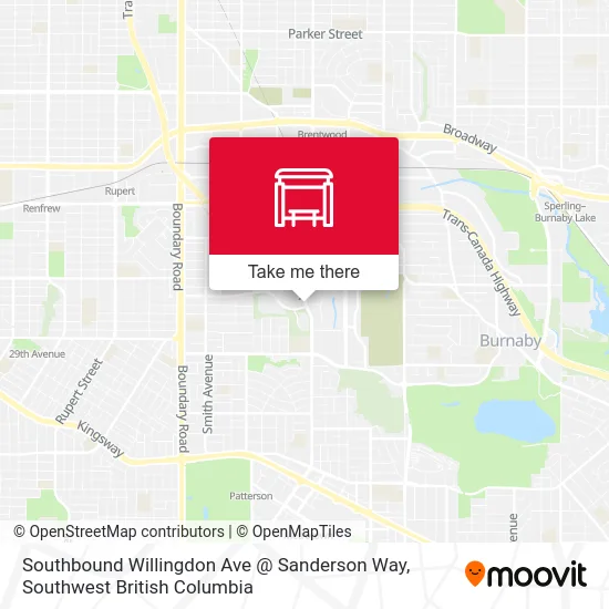 Southbound Willingdon Ave @ Sanderson Way map