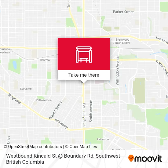 Westbound Kincaid St @ Boundary Rd map