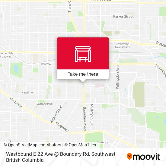 Westbound E 22 Ave @ Boundary Rd map
