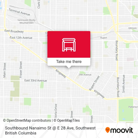 Southbound Nanaimo St @ E 28 Ave map