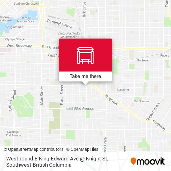 Westbound E King Edward Ave @ Knight St map