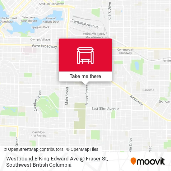 Westbound E King Edward Ave @ Fraser St plan