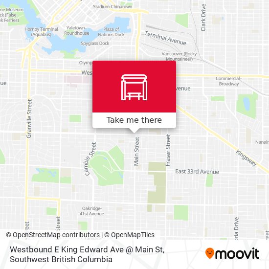 Westbound E King Edward Ave @ Main St plan