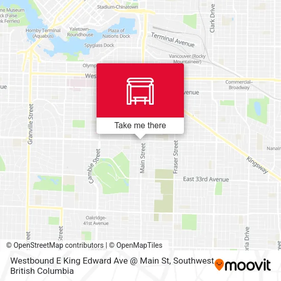 Westbound E King Edward Ave @ Main St plan