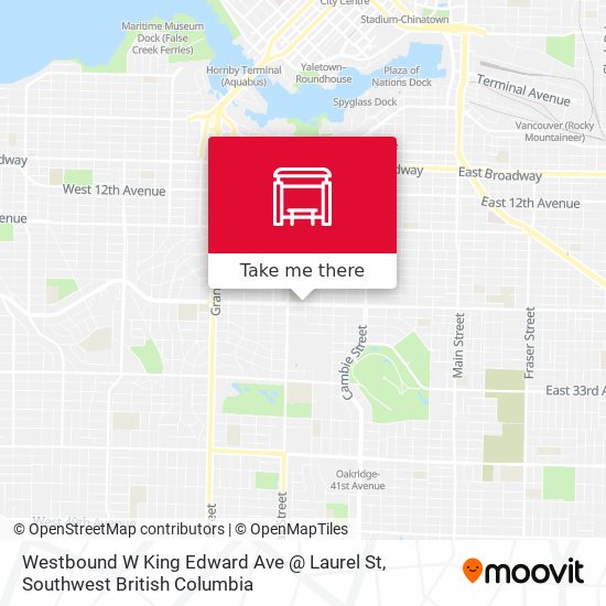 Westbound W King Edward Ave @ Laurel St map