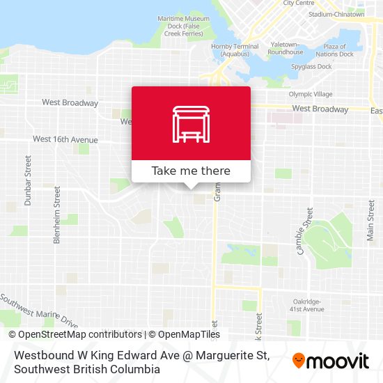 Westbound W King Edward Ave @ Marguerite St map
