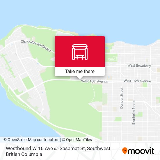 Westbound W 16 Ave @ Sasamat St map