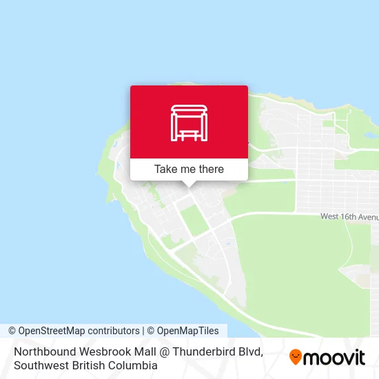 Northbound Wesbrook Mall @ Thunderbird Blvd map