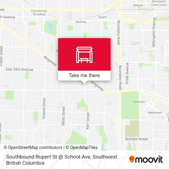 Southbound Rupert St @ School Ave plan