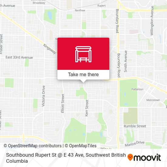 Southbound Rupert St @ E 43 Ave map