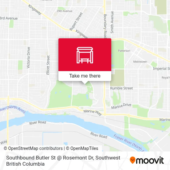 Southbound Butler St @ Rosemont Dr map
