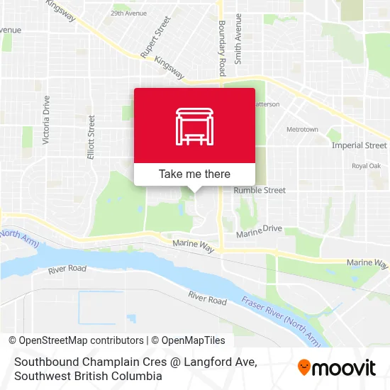 Southbound Champlain Cres @ Langford Ave map