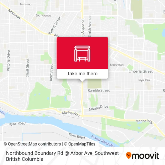 Northbound Boundary Rd @ Arbor Ave map