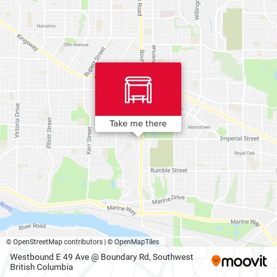 Westbound E 49 Ave @ Boundary Rd map