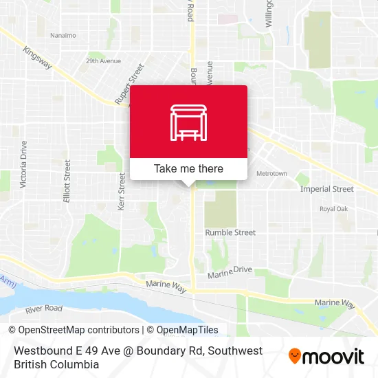 Westbound E 49 Ave @ Boundary Rd map