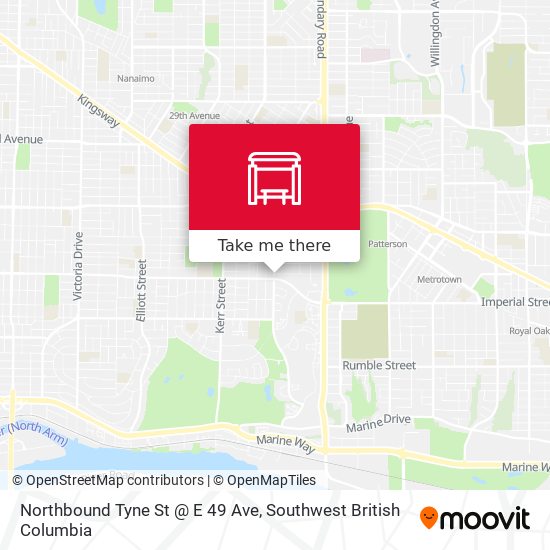 Northbound Tyne St @ E 49 Ave map