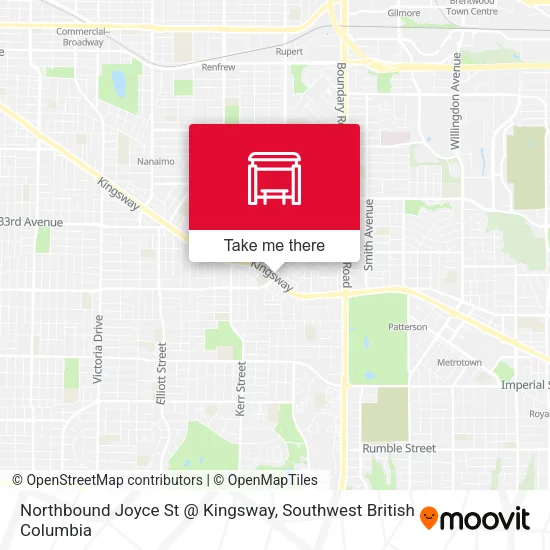 Northbound Joyce St @ Kingsway plan