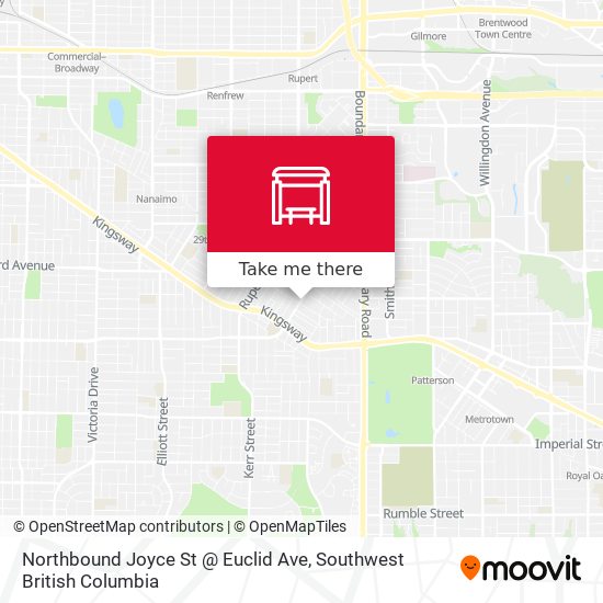 Northbound Joyce St @ Euclid Ave map