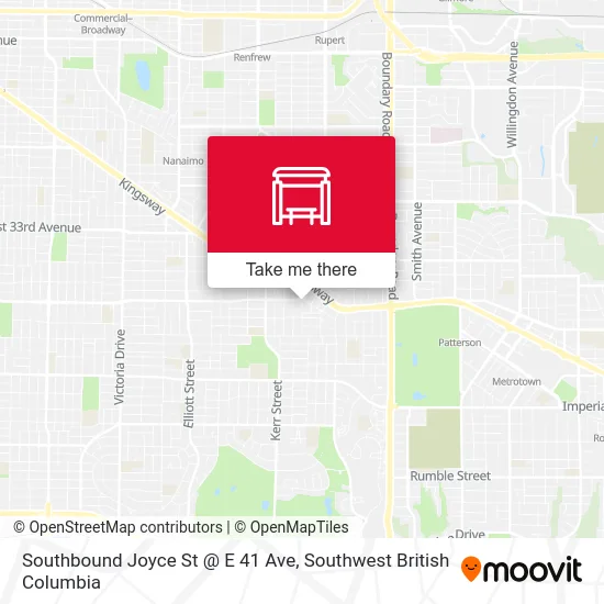 Southbound Joyce St @ E 41 Ave map