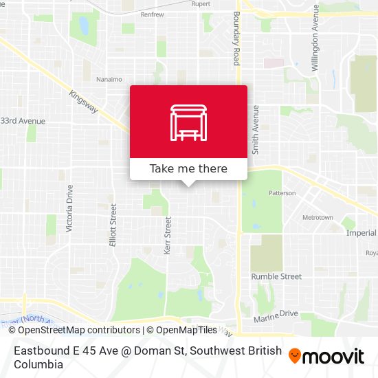 Eastbound E 45 Ave @ Doman St map