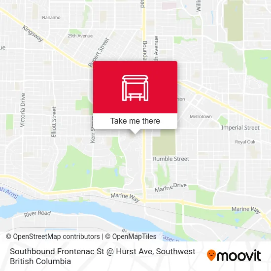 Southbound Frontenac St @ Hurst Ave map