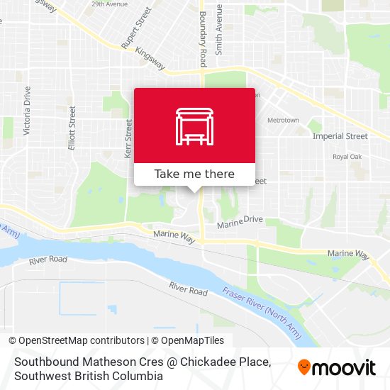 Southbound Matheson Cres @ Chickadee Place map