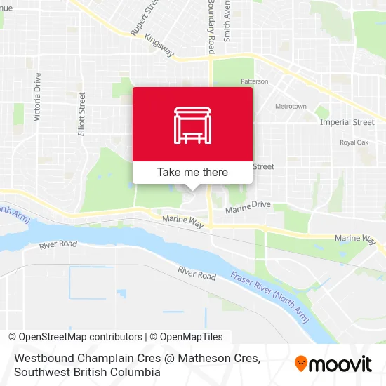 Westbound Champlain Cres @ Matheson Cres map