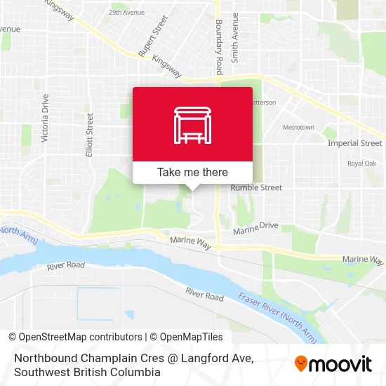 Northbound Champlain Cres @ Langford Ave map