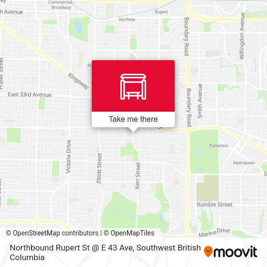 Northbound Rupert St @ E 43 Ave map