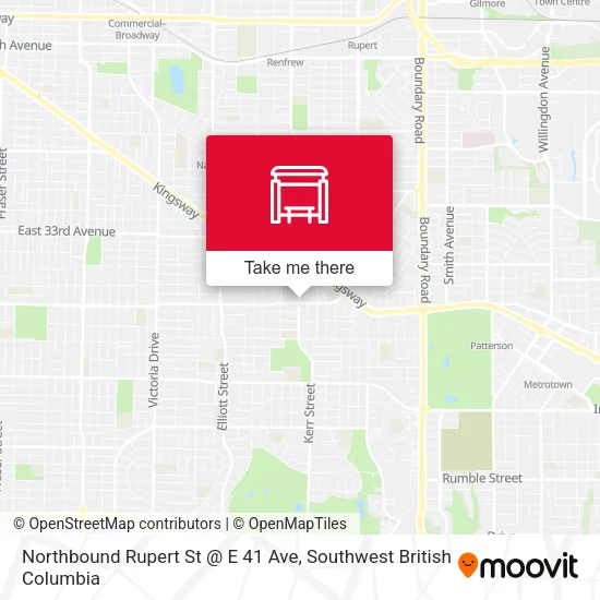 Northbound Rupert St @ E 41 Ave plan