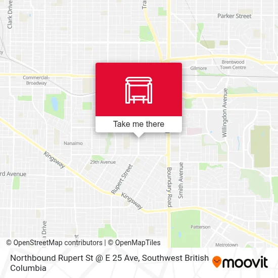 Northbound Rupert St @ E 25 Ave map