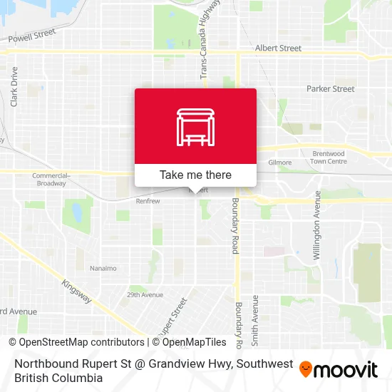 Northbound Rupert St @ Grandview Hwy map