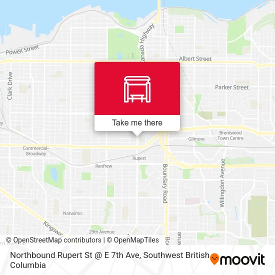 Northbound Rupert St @ E 7th Ave map