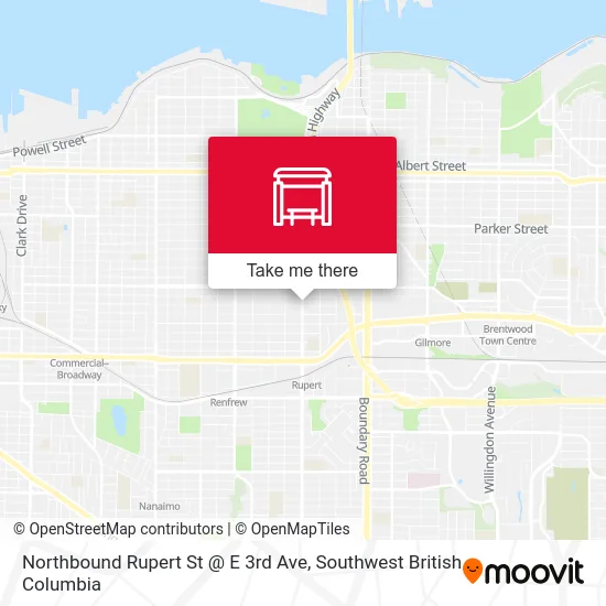 Northbound Rupert St @ E 3rd Ave map
