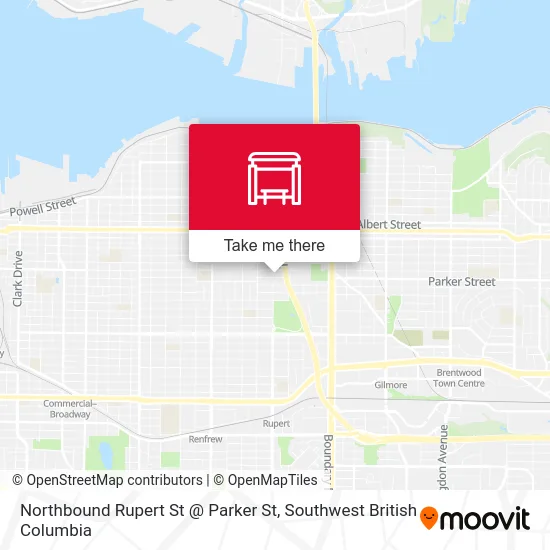 Northbound Rupert St @ Parker St map