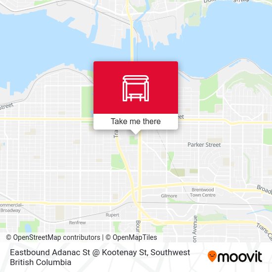 Eastbound Adanac St @ Kootenay St plan