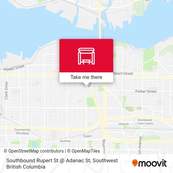 Southbound Rupert St @ Adanac St map