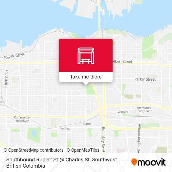 Southbound Rupert St @ Charles St map