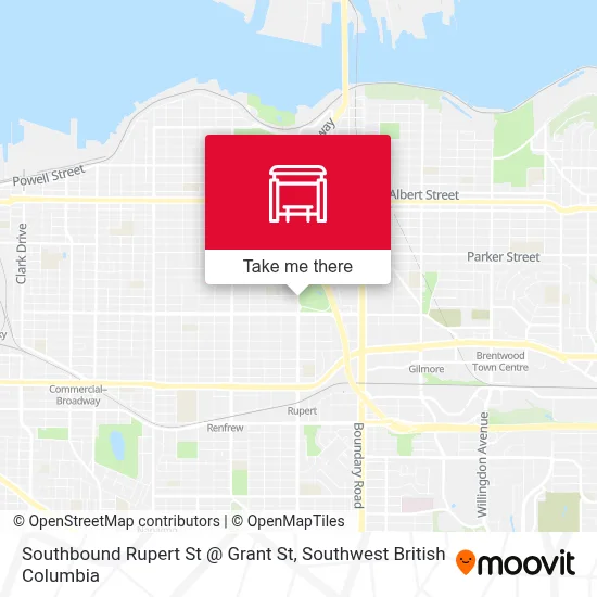 Southbound Rupert St @ Grant St map