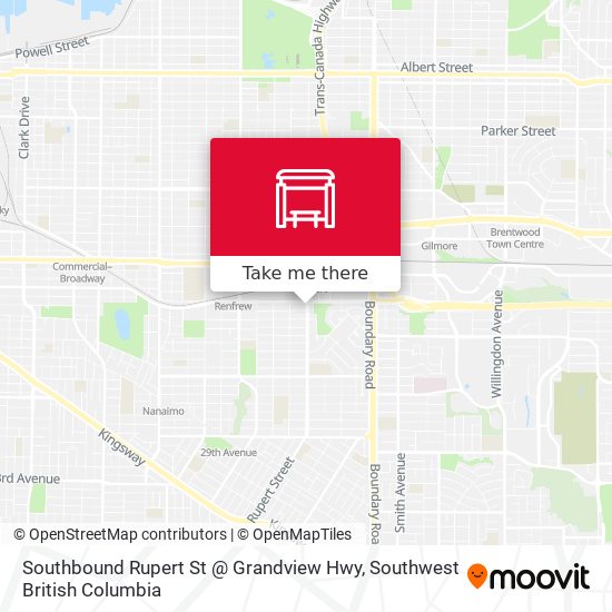 Southbound Rupert St @ Grandview Hwy map