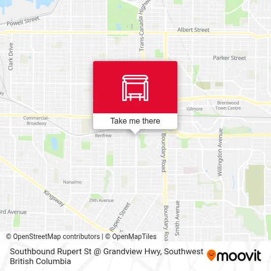 Southbound Rupert St @ Grandview Hwy map