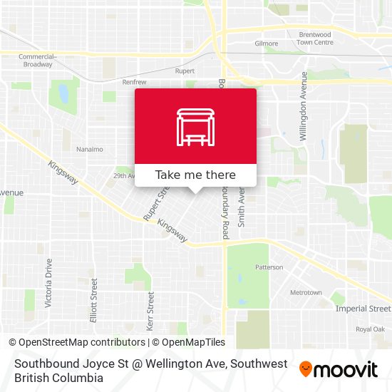 Southbound Joyce St @ Wellington Ave map