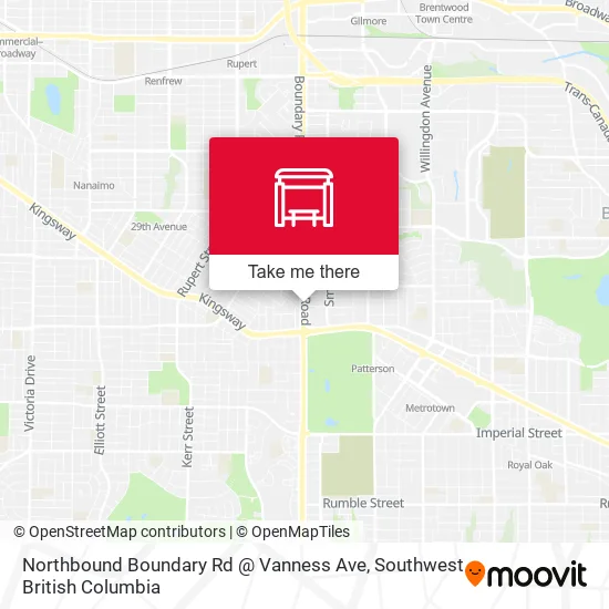 Northbound Boundary Rd @ Vanness Ave map