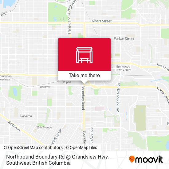 Northbound Boundary Rd @ Grandview Hwy map