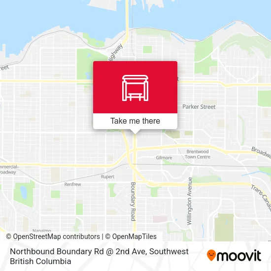 Northbound Boundary Rd @ 2nd Ave map