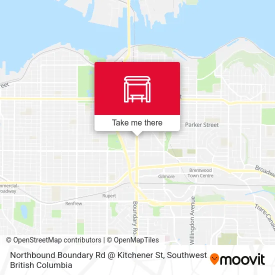 Northbound Boundary Rd @ Kitchener St map