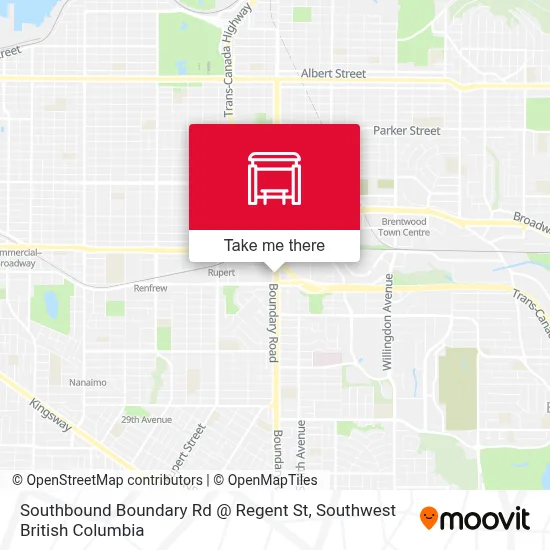 Southbound Boundary Rd @ Regent St map